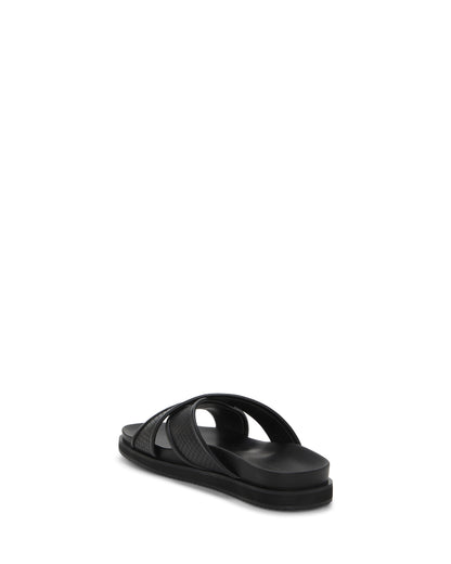 Vince Camuto Men's Dabor Cross-Band Sandal Black\/Black Leather